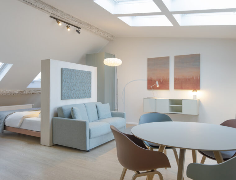 Key-inn Serviced Residences penthouse apartment view of living room spacious area with good light from all windows