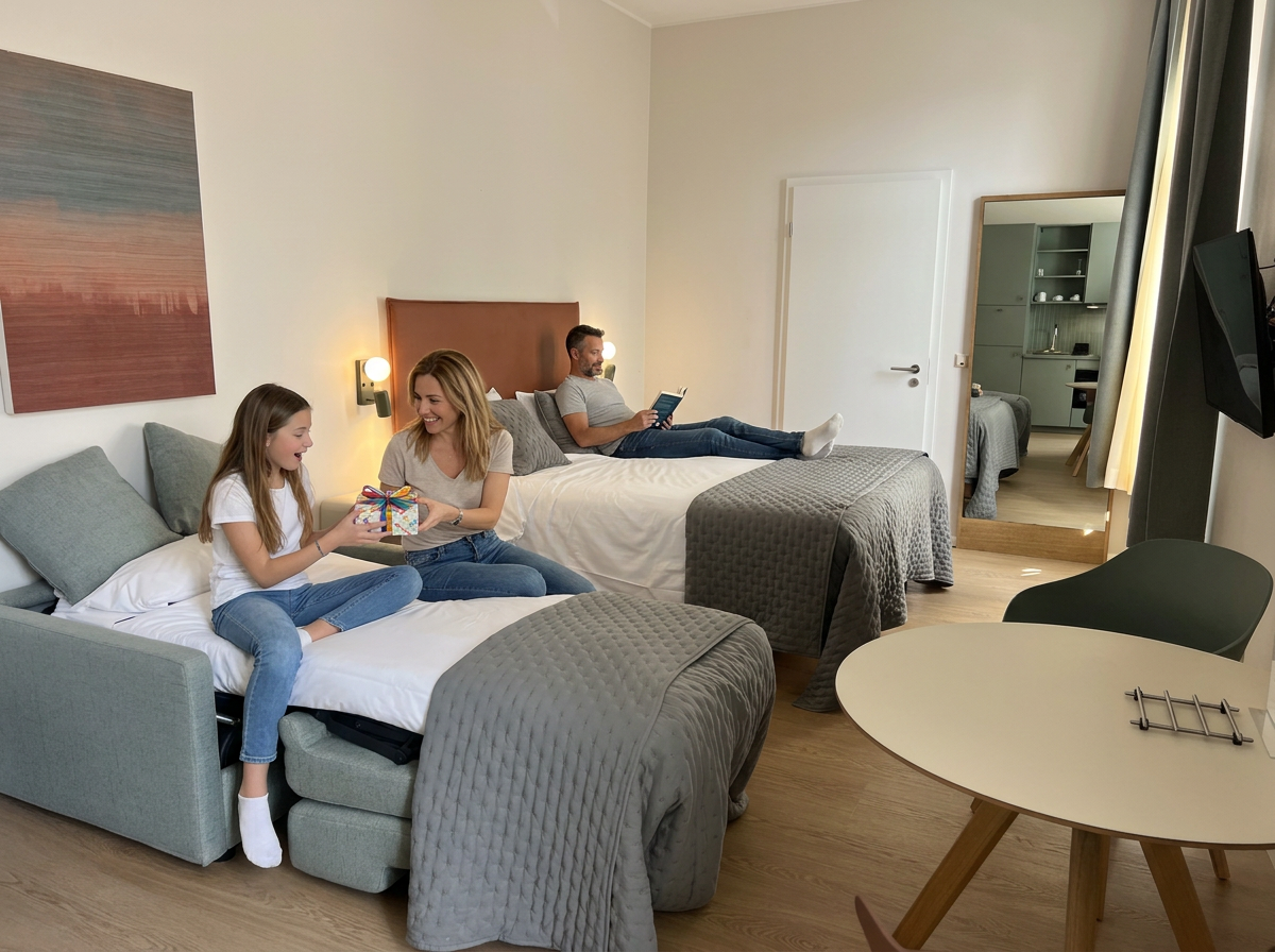 Sofa bed made for a room of 3 people
